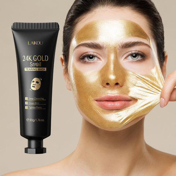 Gold foil snail mask