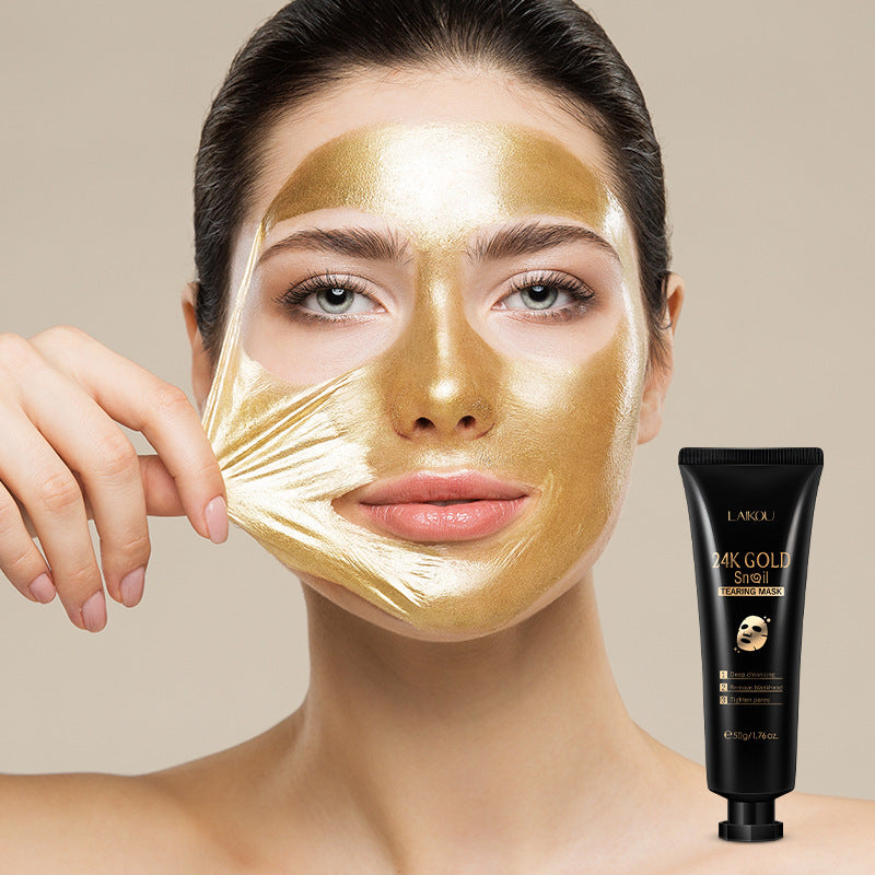 Gold foil snail mask