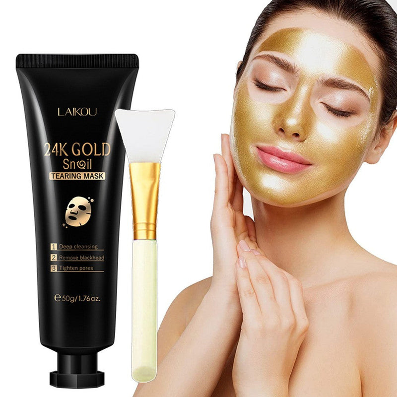 Gold foil snail mask