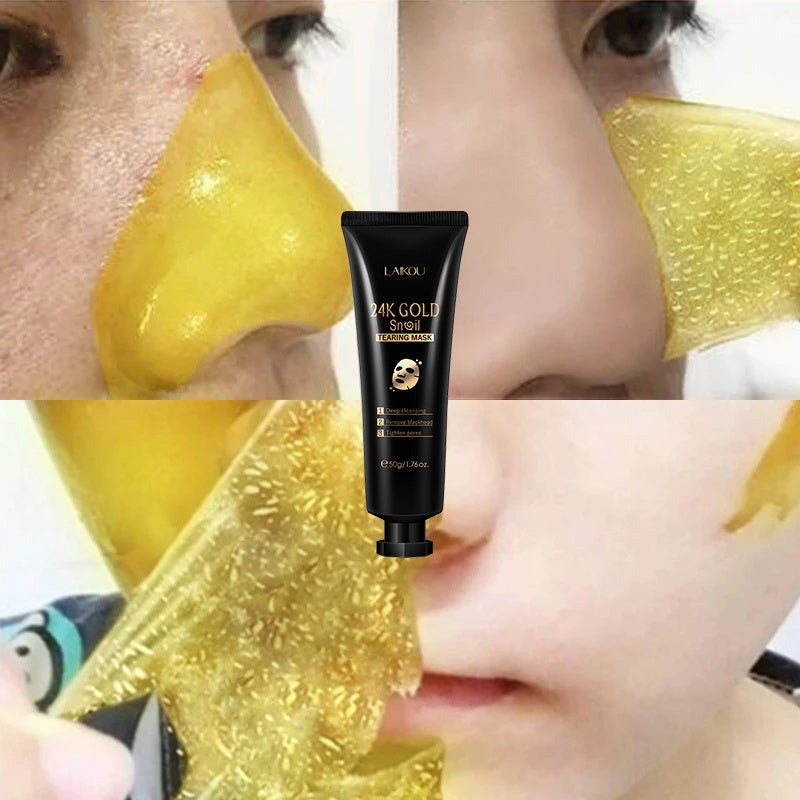 Gold foil snail mask